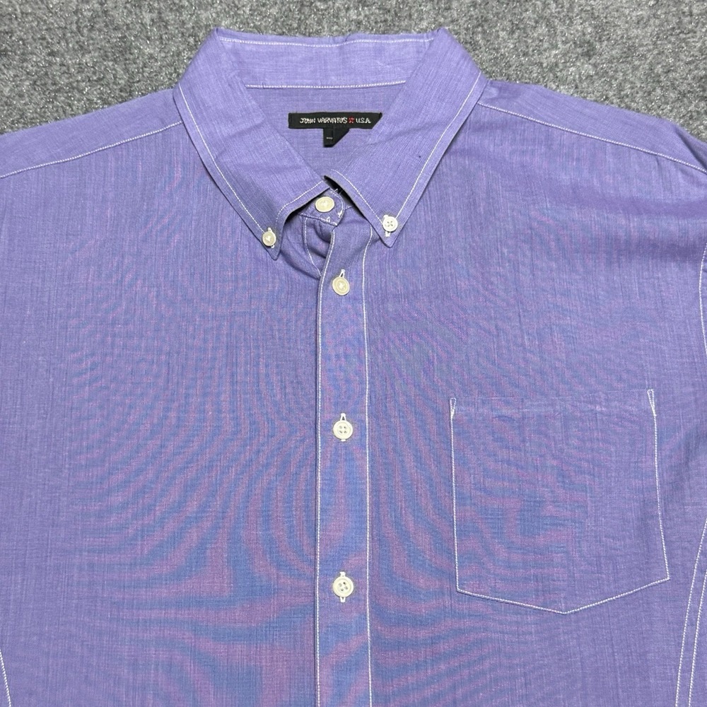 John Varvatos Shirt Mens XL Purple Lightweight Cotton Long Sleeve